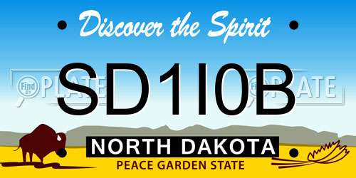 SD1I0B North Dakota License Plate
