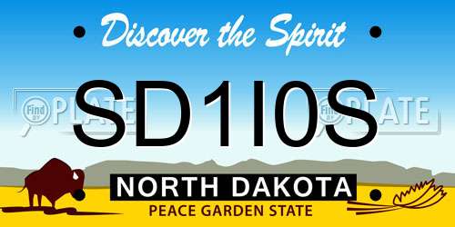 SD1I0S North Dakota License Plate