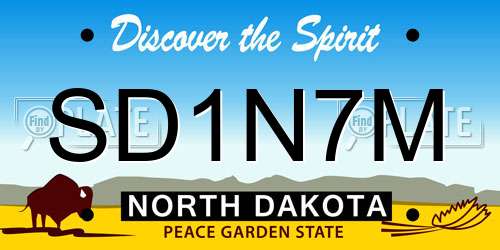 SD1N7M North Dakota License Plate
