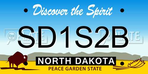 SD1S2B North Dakota License Plate