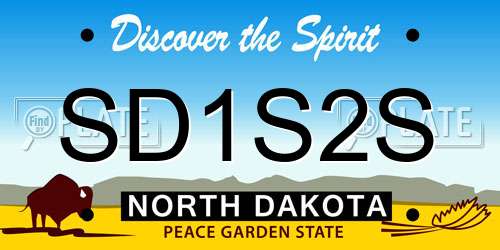 SD1S2S North Dakota License Plate