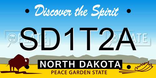 SD1T2A North Dakota License Plate