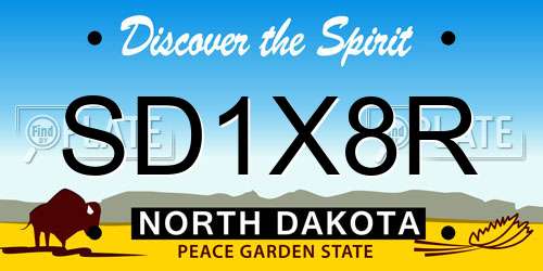 SD1X8R North Dakota License Plate