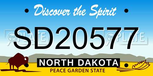 SD20577 North Dakota License Plate