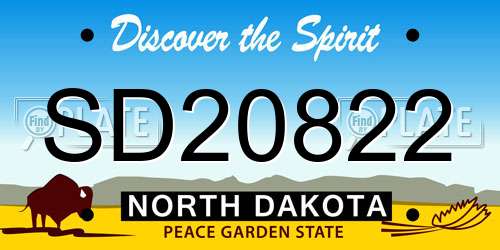 SD20822 North Dakota License Plate