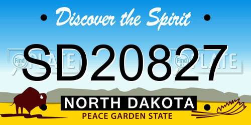 SD20827 North Dakota License Plate