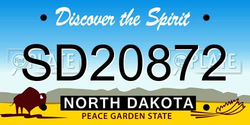 SD20872 North Dakota License Plate