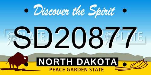 SD20877 North Dakota License Plate