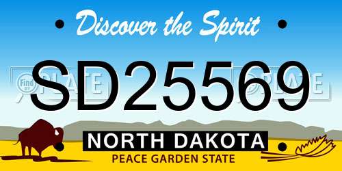 SD25569 North Dakota License Plate