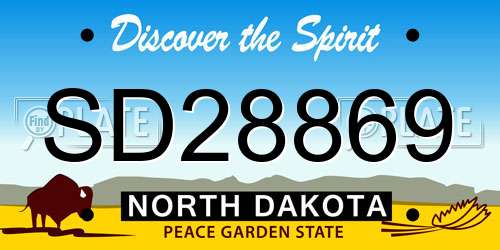 SD28869 North Dakota License Plate