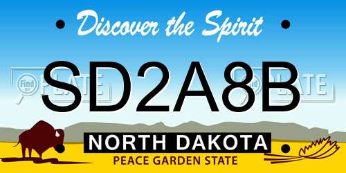SD2A8B North Dakota License Plate