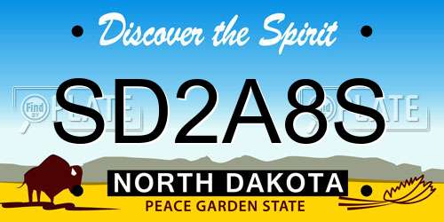 SD2A8S North Dakota License Plate