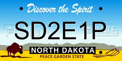 SD2E1P North Dakota License Plate