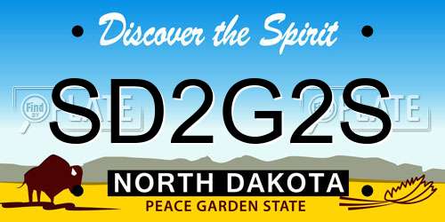 SD2G2S North Dakota License Plate