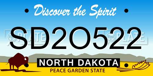 SD2O522 North Dakota License Plate