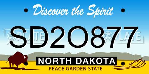 SD2O877 North Dakota License Plate