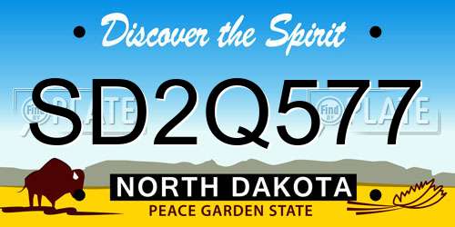 SD2Q577 North Dakota License Plate