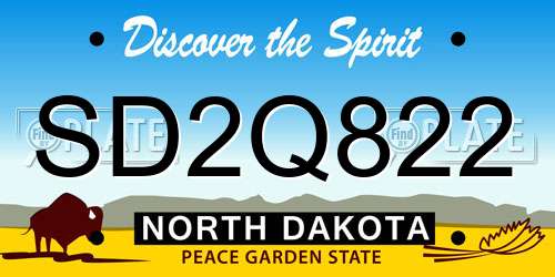 SD2Q822 North Dakota License Plate