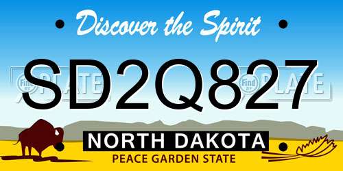 SD2Q827 North Dakota License Plate