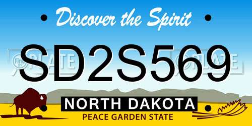 SD2S569 North Dakota License Plate