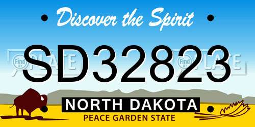 SD32823 North Dakota License Plate