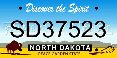 SD37523 North Dakota License Plate