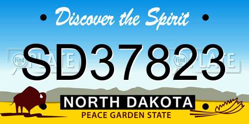SD37823 North Dakota License Plate