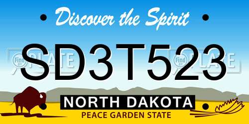 SD3T523 North Dakota License Plate