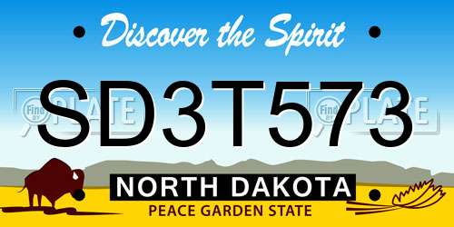 SD3T573 North Dakota License Plate