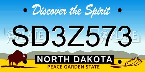 SD3Z573 North Dakota License Plate