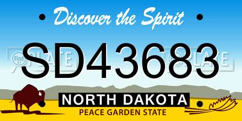 SD43683 North Dakota License Plate