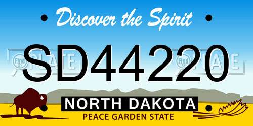 SD44220 North Dakota License Plate