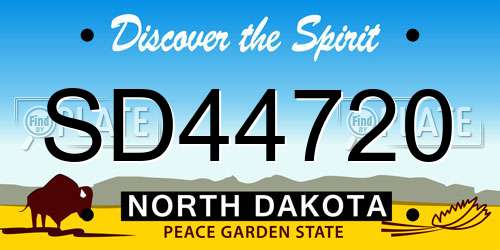 SD44720 North Dakota License Plate