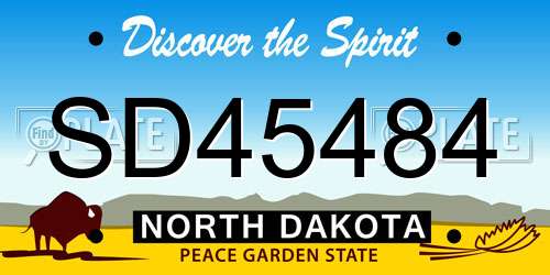 SD45484 North Dakota License Plate