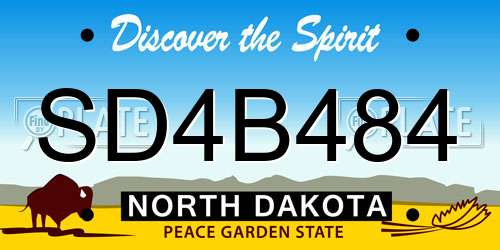 SD4B484 North Dakota License Plate