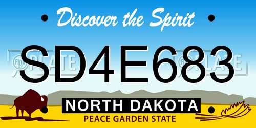 SD4E683 North Dakota License Plate