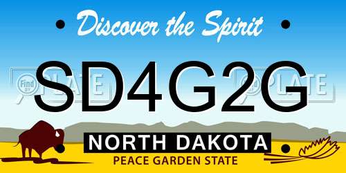 SD4G2G North Dakota License Plate