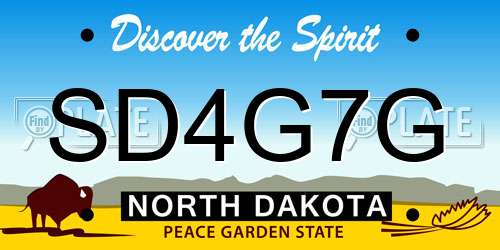 SD4G7G North Dakota License Plate