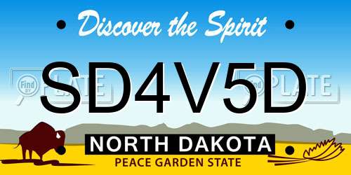 SD4V5D North Dakota License Plate