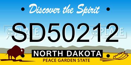 SD50212 North Dakota License Plate