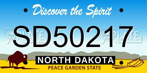 SD50217 North Dakota License Plate