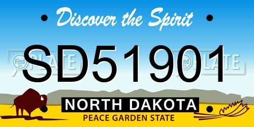 SD51901 North Dakota License Plate