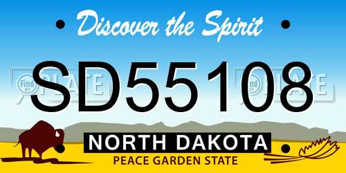 SD55108 North Dakota License Plate