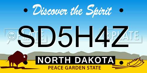 SD5H4Z North Dakota License Plate