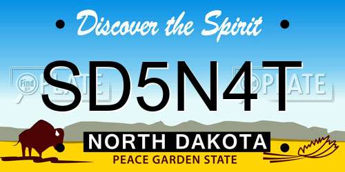 SD5N4T North Dakota License Plate