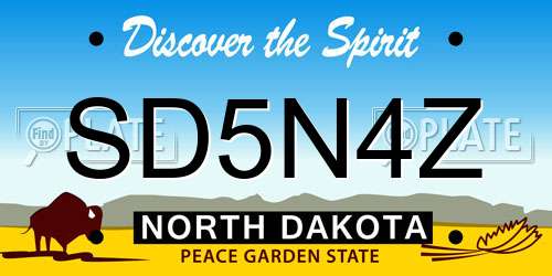 SD5N4Z North Dakota License Plate