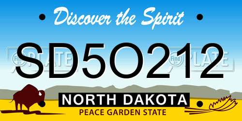 SD5O212 North Dakota License Plate