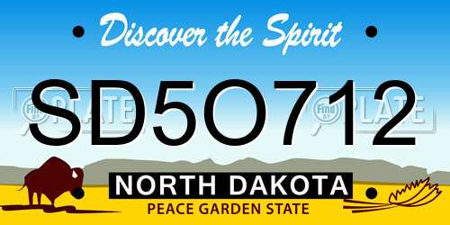 SD5O712 North Dakota License Plate