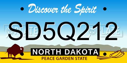 SD5Q212 North Dakota License Plate
