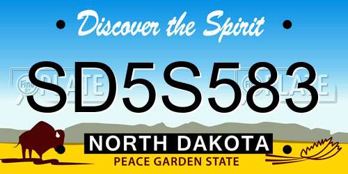 SD5S583 North Dakota License Plate